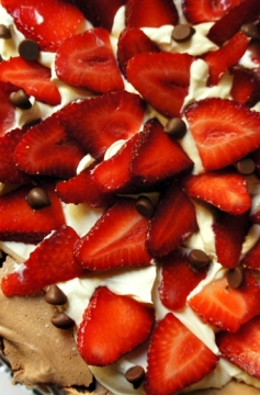 Receita de Pavlova de Chocolate com Morango