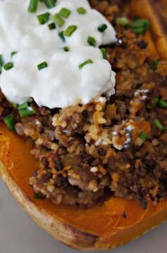 Moranga recheada com Cuscuz e Carne Moída