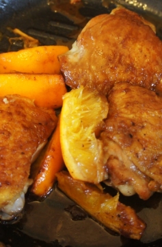 Sobrecoxa de Frango com Molho de Laranja e Aceto Balsâmico