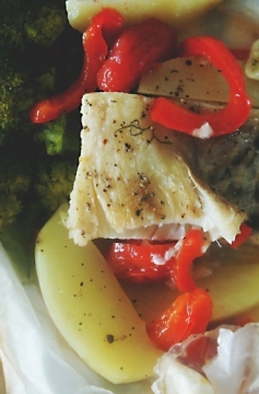 Receita de Papillote de Bacalhau com legumes