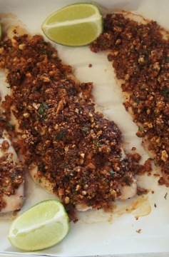 Receita de Truta com Crosta de Caju