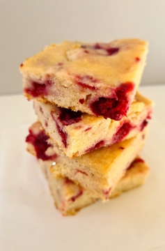 Receita de Blondies com Framboesa